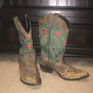 Laredo tan and green cowboy boots